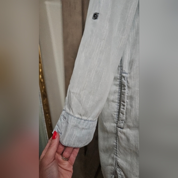 PHILOSOPHY Denim Tencel Button Down  Shirt Dress In Light Blue. Size Small - Picture 12 of 14